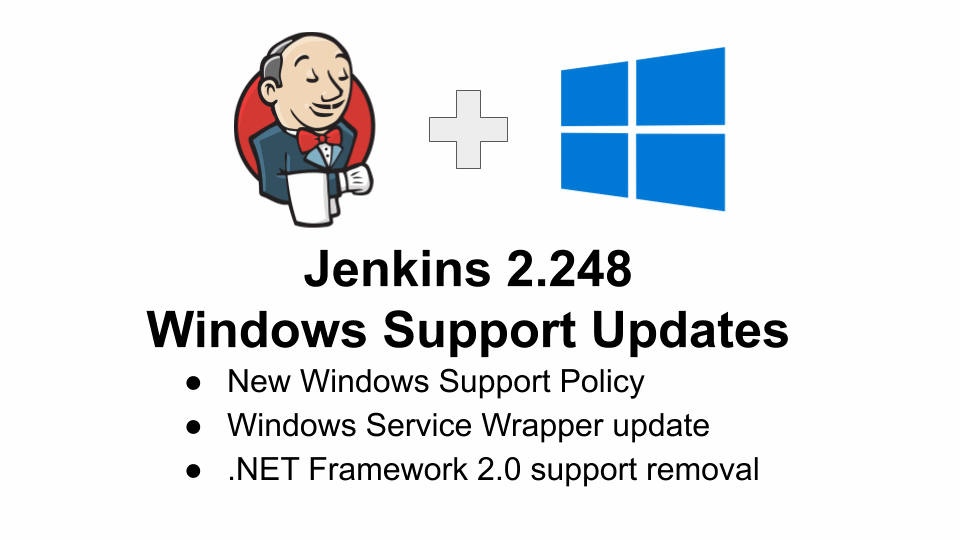 Jenkins 2.248: Windows Support Updates