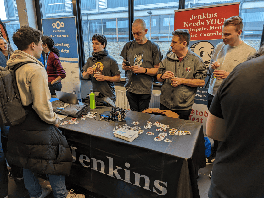 The Jenkins booth at FOSDEM 2023.