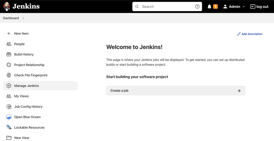 Jenkins dashboard if there are existing clouds.