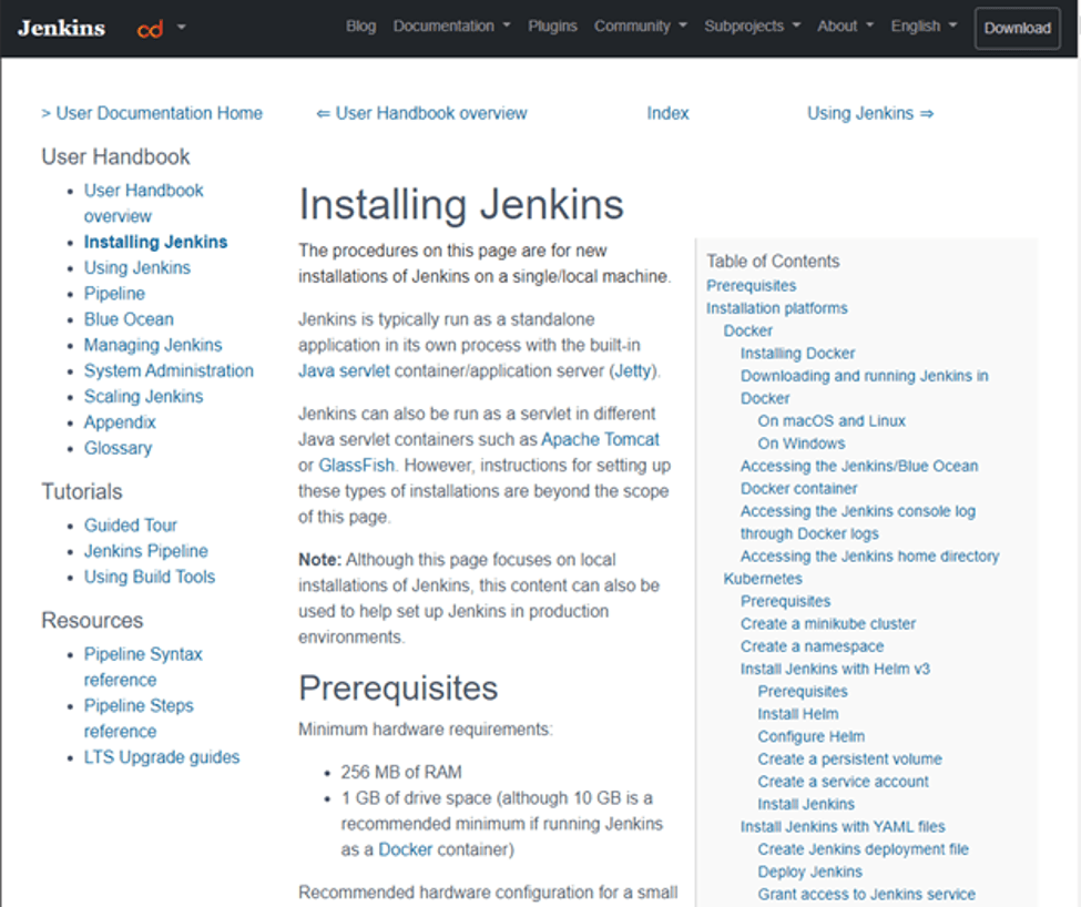 Installing Jenkins chapter before the PR