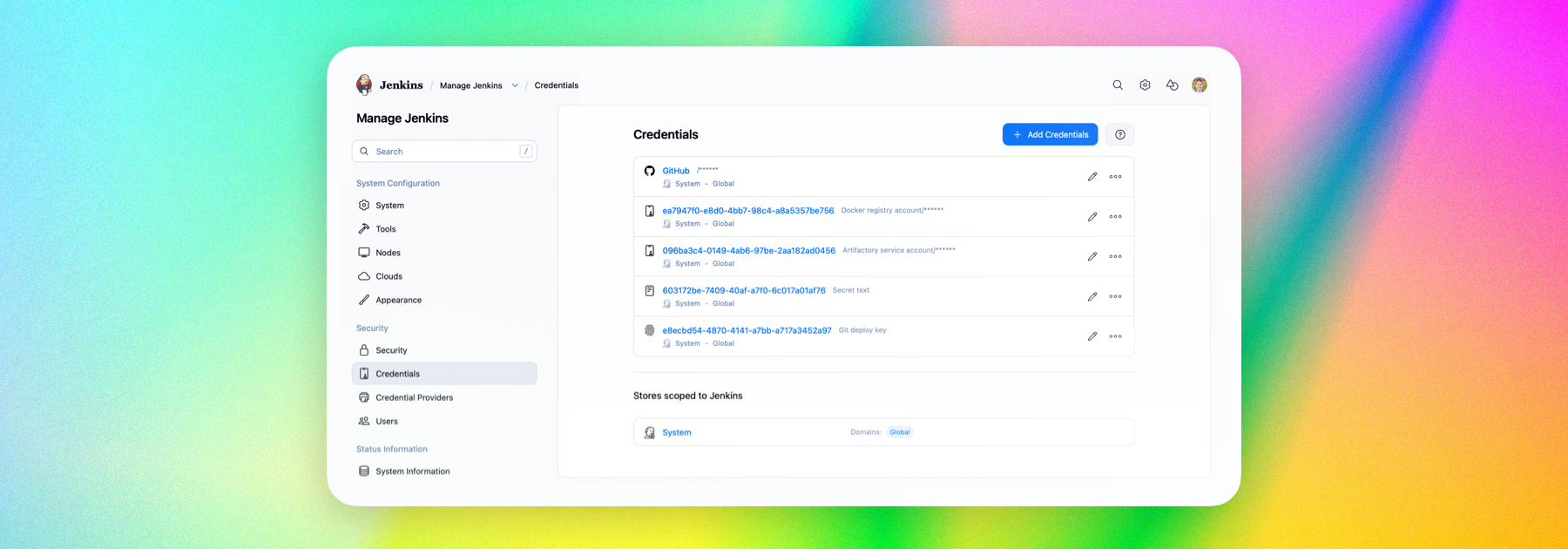 Redesigned Credentials in Jenkins
