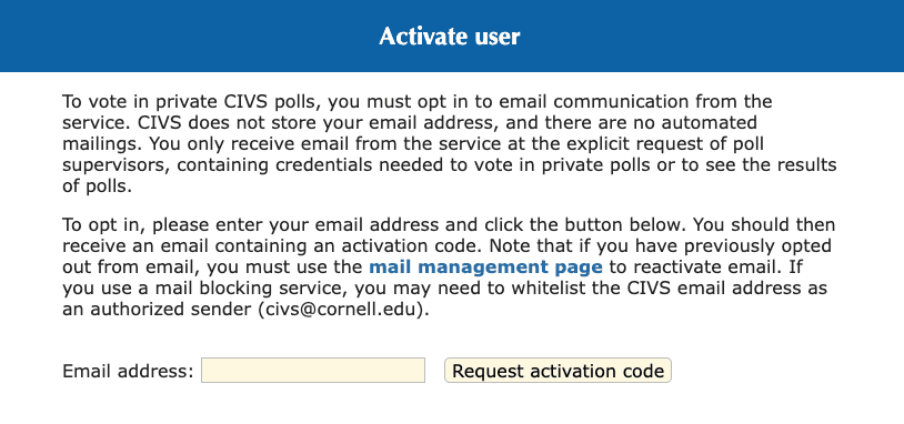 Activate your CIVS account